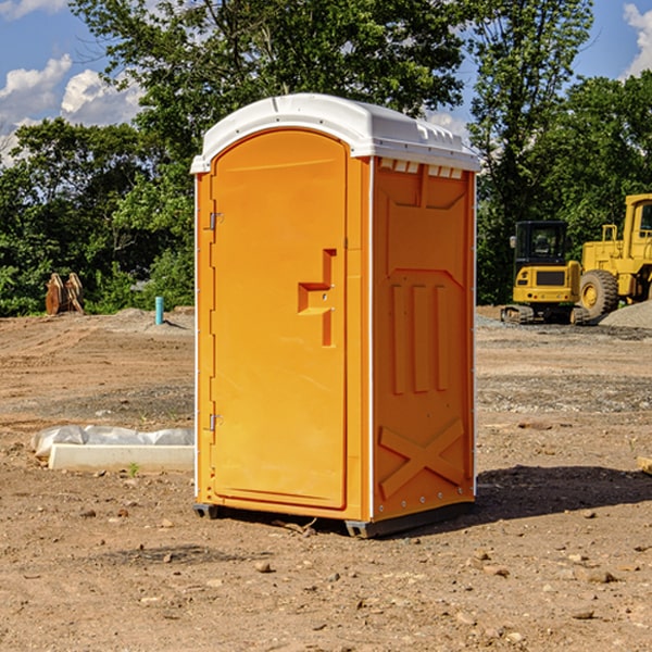 how often are the portable restrooms cleaned and serviced during a rental period in Menno